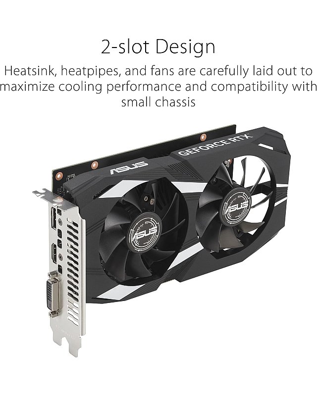 ASUS Dual GeForce RTX 3050 OC Edition 6GB GDDR6 Gaming Grafikkarte (Nvidia GeForce RTX3050 DLSS, PCIe 4.0, 1x HDMI 2.1a, 1x DisplayPort 1.4a, DUAL-RTX3050-O6G)