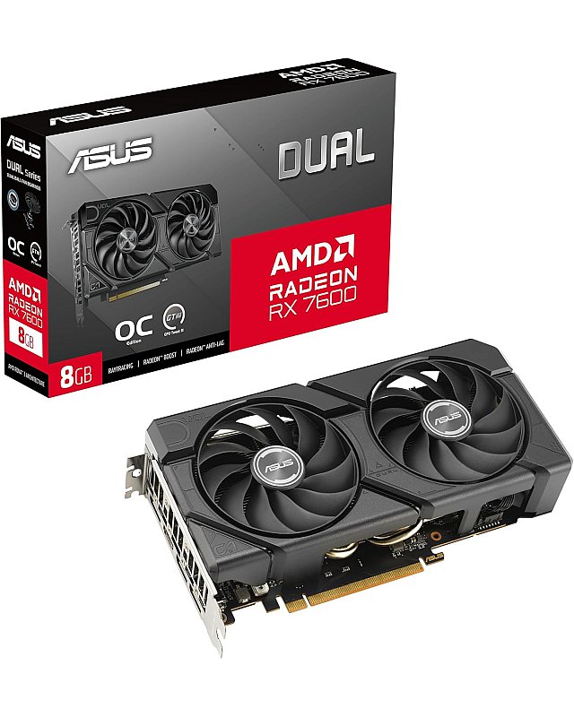 ASUS Dual Radeon RX 7600 EVO OC Edition 8GB GDDR6 Gaming Graphics Card (AMD Radeon RX7600, PCIe 4.0, 1x HDMI 2.1, 3x DisplayPort 1.4a)