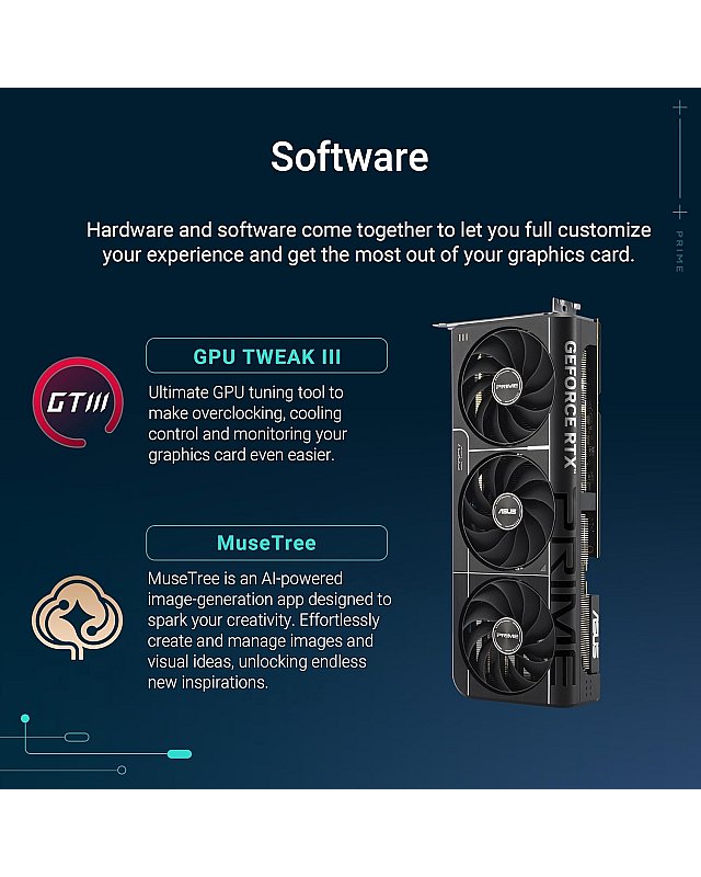 ASUS Prime GeForce RTX 5070 Ti 16GB GDDR7 OC Edition Gaming Grafikkarte (Nvidia GeForce RTX5070 Ti DLSS 4, 2,5-Slot Design, PCIe 5.0, 3X DisplayPort 2.1b, 1x HDMI 2.1b, PRIME-RTX5070TI-O16G)