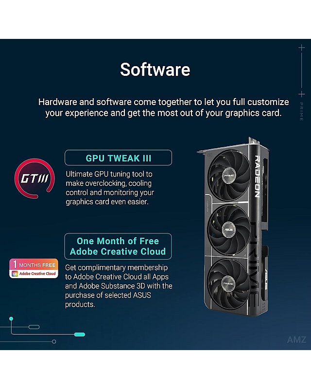 ASUS Prime Radeon RX 9060 XT OC Edition 16GB GDDR6 Gaming Graphics Card (AMD Radeon RX9060XT, AMD RDNA 4 Architecture, PCIe 5.0, 1x HMDI 2.1b, 2X DisplayPort 2.1a, PRIME-RX9060XT-O16G)