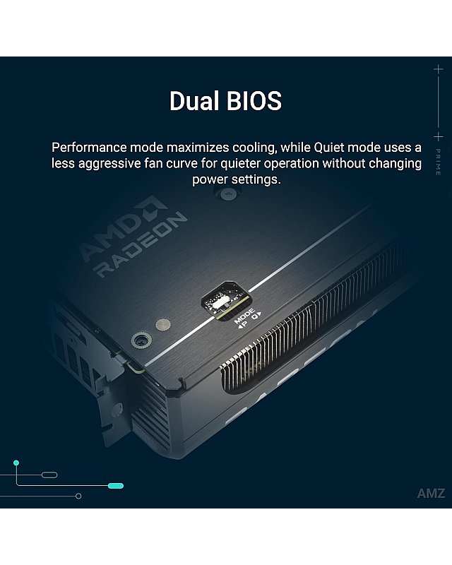 ASUS Prime Radeon RX 9060 XT OC Edition 16GB GDDR6 Gaming Graphics Card (AMD Radeon RX9060XT, AMD RDNA 4 Architecture, PCIe 5.0, 1x HMDI 2.1b, 2X DisplayPort 2.1a, PRIME-RX9060XT-O16G)