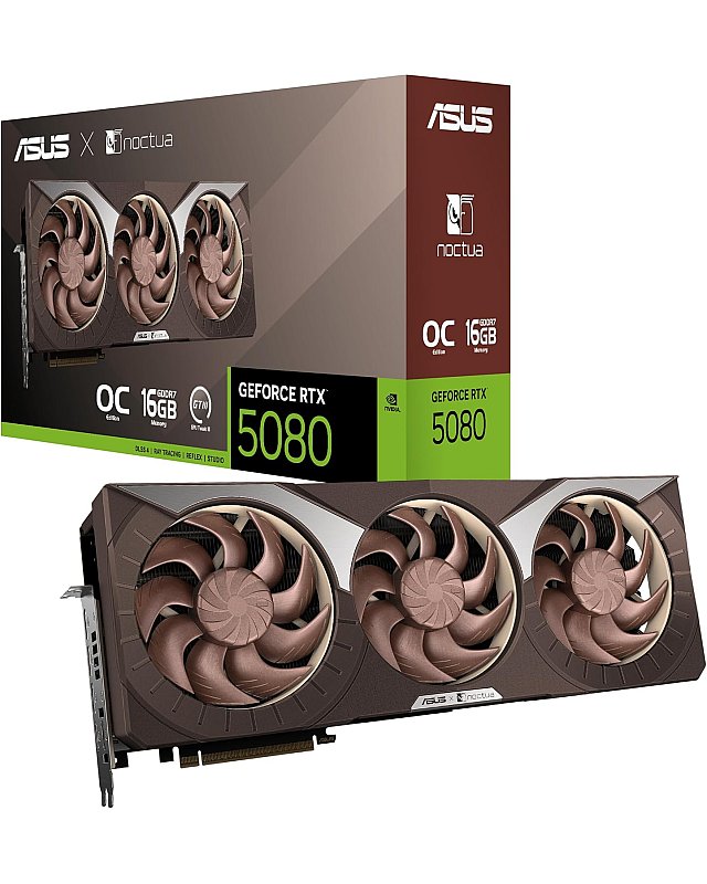 ASUS ProArt GeForce RTX 5080 16GB OC Edition GDDR7 Content Creation Grafikkarte (NVIDIA Blackwell, DLSS 4, Gaming, 2,5-Slot, PCIe 5.0, 1x USB-C, 1x HDMI 2.1b, 2x DisplayPort 2.1b, PROART-RTX5080-O16G)