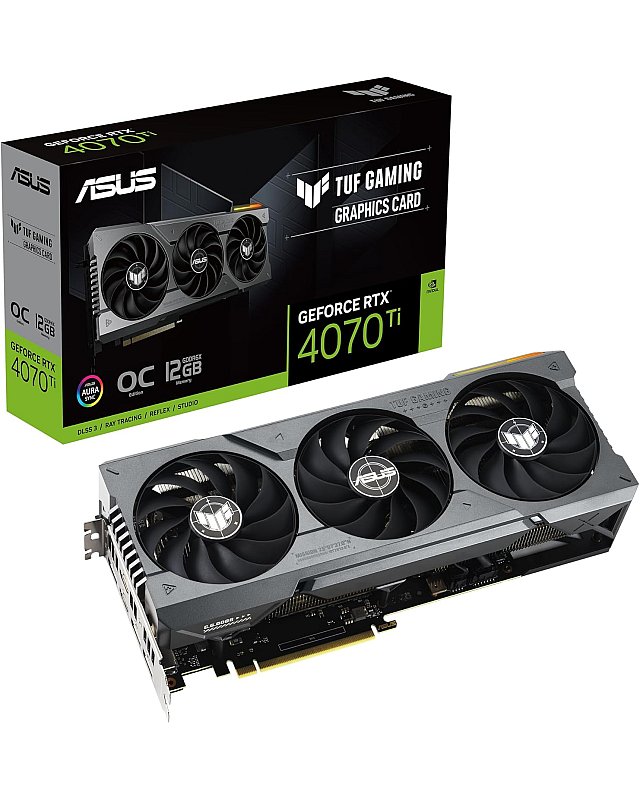 ASUS TUF Gaming GeForce RTX 4070 Ti 12GB GDDR6X OC Edition Grafikkarte (NVIDIA DLSS3, PCIe 4.0, 12GB GDDR6X Speicher, 2X HDMI 2.1a, 3X DisplayPort 1.4a, TUF-RTX4070TI-O12G-GAMING)