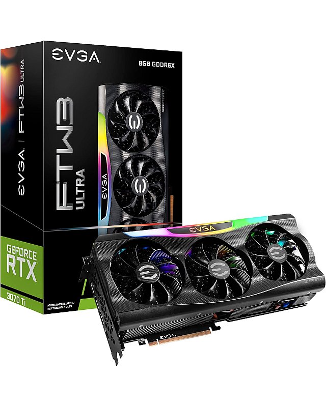 EVGA GeForce RTX 3070 Ti FTW3 Ultra Gaming, 08G-P5-3797-KL, 8GB GDDR6X, iCX3 Technology, ARGB LED, Metal Backplate