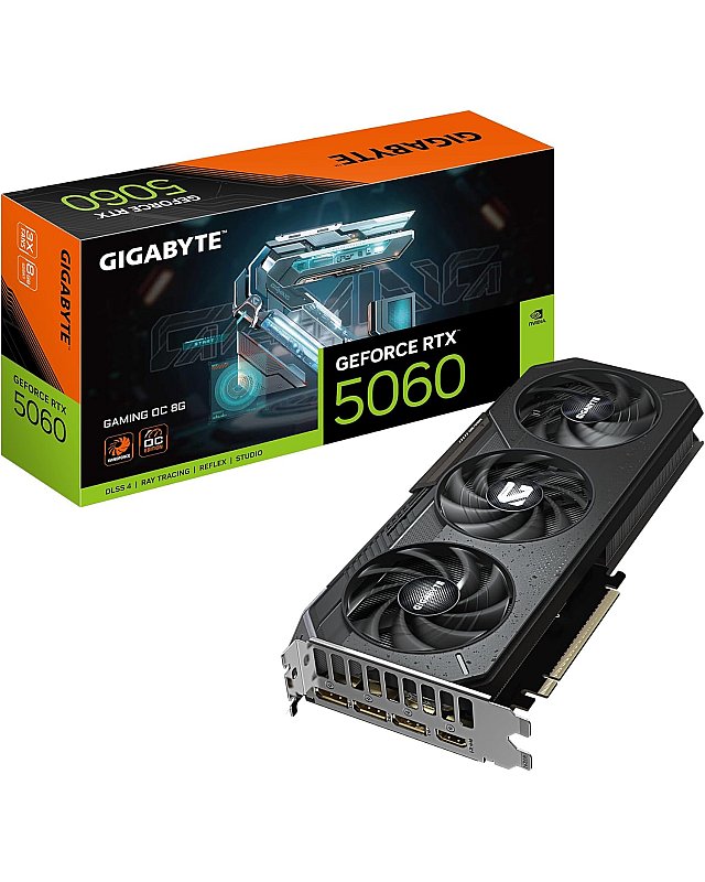 Gigabyte GeForce RTX 5060 Gaming OC 8G Grafikkarte - 8GB GDDR7, 128bit, PCI-E 5.0, 2595 MHz Kerntakt, 3 x DisplayPort, 1 x HDMI, GV-N5060GAMING OC-8GD