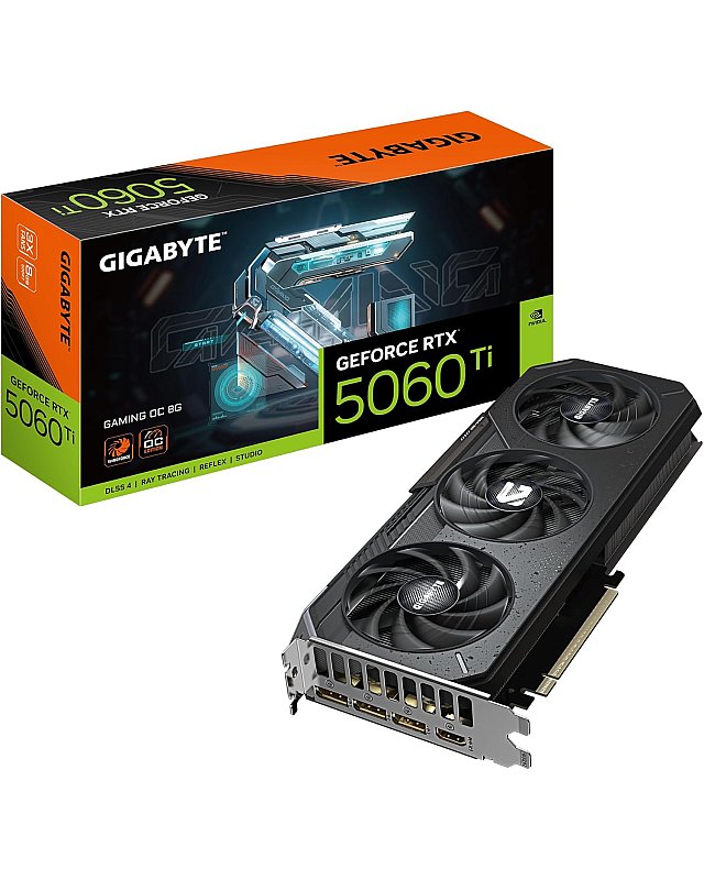 Gigabyte GeForce RTX 5060 Ti Gaming OC 8G Grafikkarte – 8 GB GDDR7, 128 Bit, PCI-E 5.0, 2647 MHz Kernfrequenz, 3 x DisplayPort, 1 x HDMI, GV-N506TGAMING OC-8GD