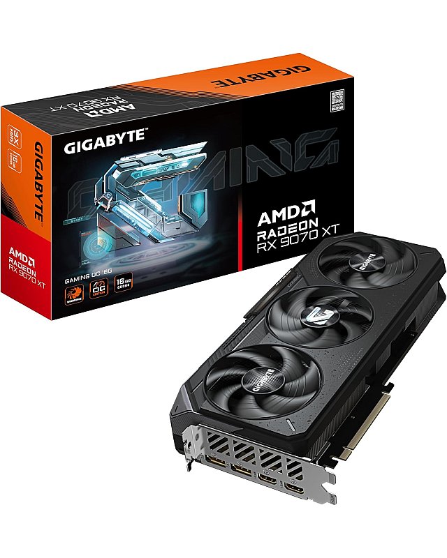 Gigabyte Radeon RX 9070 XT Gaming OC 16G Graphics Card - 16 GB GDDR6, 256 Bit, PCI-E 5.0, 3060 MHz Core Frequency, 2 x DisplayPort, 2 x HDMI, GV-R9070XTGAMING OC-16GD