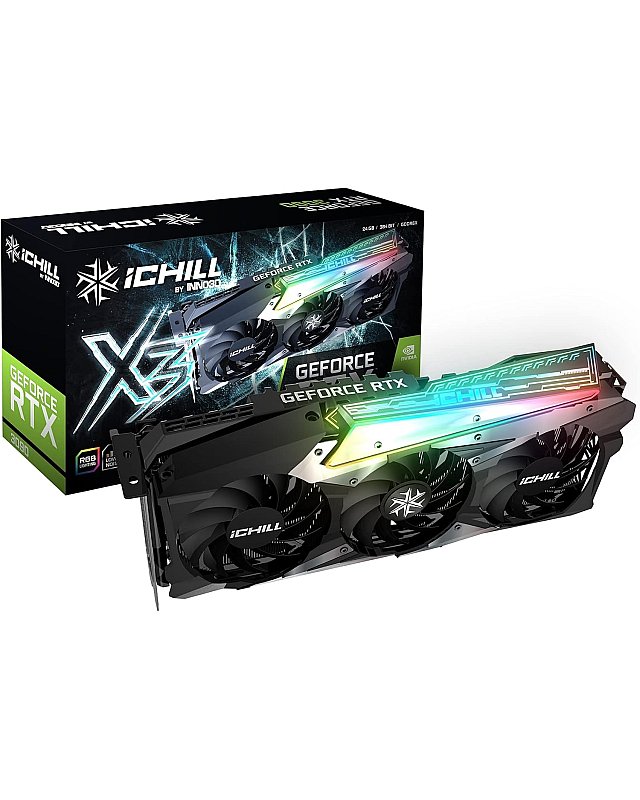 Inno3D GeForce RTX 3090 iChill X3, 24576 MB GDDR6X, C30903-246XX-1880VA37, schwarz
