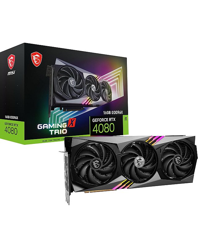 MSI GeForce RTX 4080 16GB Gaming X Trio Grafikkarte - NVIDIA RTX 4080, 16 GB GDDR6X Speicher