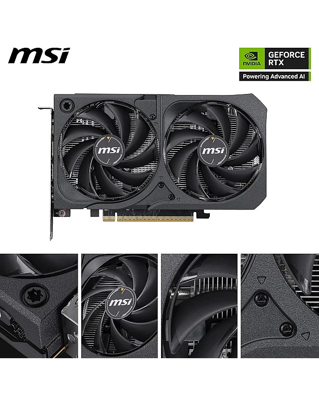 MSI GeForce RTX 5050 8G Shadow 2X OC - 8GB GDDR6 (20Gbps/128-bit), PCIe 5, Boost: 2602 Hz, HDMI 2.1b, DisplayPort 2.1b