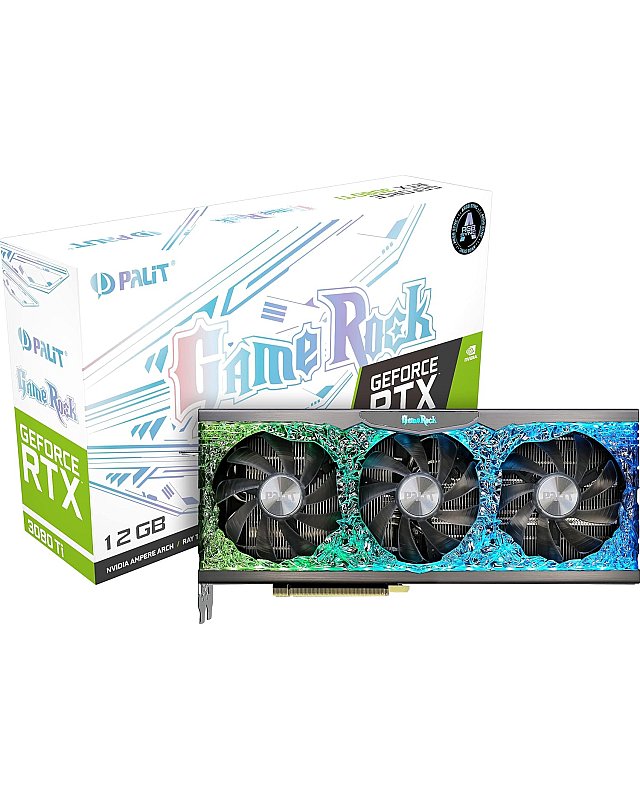 Palit GeForce RTX 3080 Ti GameRock 12GB GDDR6X Grafikkarte, 10240 Core, 1365MHz GPU, 1665MHz Boost, NVIDIA Ampere, HDMI, DisplayPort x 3, Angel ARGB Lighting, Advanced TurboFan 3.0, NED308T019KB-1020G