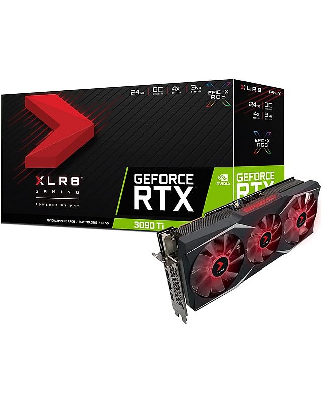 PNY GeForce RTX™ 3090 Ti 24GB GDDR6X XLR8 Gaming Epic-X RGB™ Uprising Triple Fan Grafikkarte Overclocked Edition