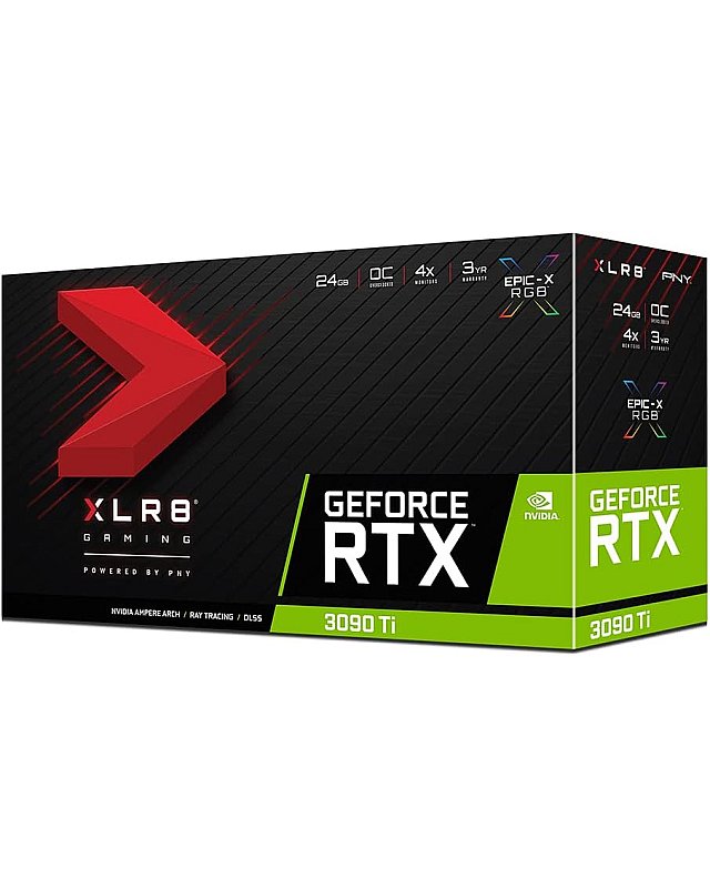 PNY GeForce RTX™ 3090 Ti 24GB GDDR6X XLR8 Gaming Epic-X RGB™ Uprising Triple Fan Grafikkarte Overclocked Edition