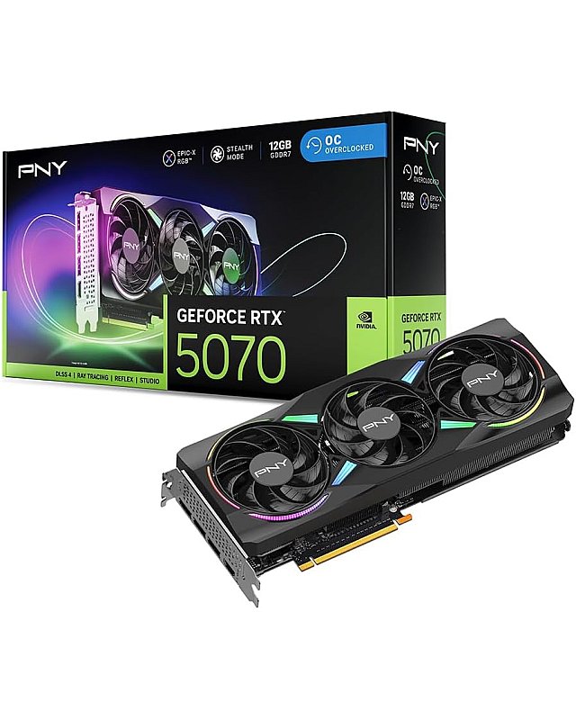 PNY GeForce RTX™ 5070 12GB ARGB OC Triple Fan Grafikkarte DLSS 4