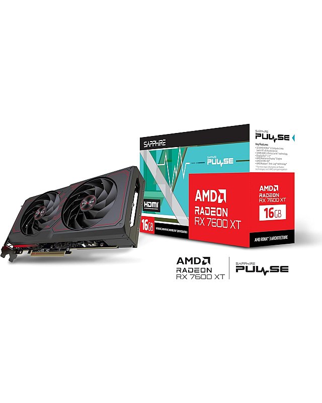 Sapphire Pulse AMD Radeon RX 7600 XT Gaming OC 16GB GDDR6 Dual HDMI/Dual DP