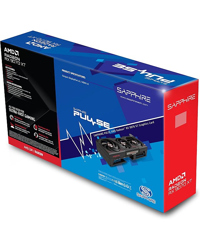Sapphire Pulse AMD Radeon RX 9070 XT Gaming 16GB Dual HDMI/Dual DP