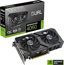 ASUS Dual GeForce RTX 4060 EVO OC Edition 8GB GDDR6 (PCIe 4.0, 8GB GDDR6, DLSS 3, HDMI 2.1a, DisplayPort 1.4a, Axial-Tech-Lüfterdesign, 0dB, Dual BIOS, Auto-Extreme-Technologie)