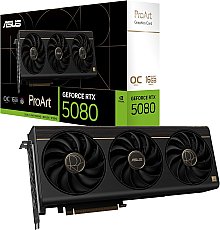 ASUS ProArt GeForce RTX 5080 16GB OC Edition GDDR7 Content Creation Grafikkarte (NVIDIA Blackwell, DLSS 4, Gaming, 2,5-Slot, PCIe 5.0, 1x USB-C, 1x HDMI 2.1b, 2x DisplayPort 2.1b, PROART-RTX5080-O16G)