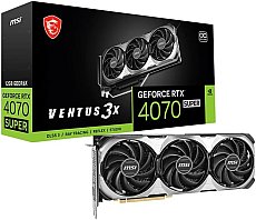 MSI GeForce RTX 4070 SUPER 12G Ventus 3X OC Grafikkarte, NVIDIA RTX 4070 SUPER, 12 GB GDDR6X Speicher, 21Gbps, PCIe 4.0, DLSS3.5