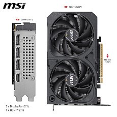 MSI GeForce RTX 5050 8G Shadow 2X OC - 8GB GDDR6 (20Gbps/128-bit), PCIe 5, Boost: 2602 Hz, HDMI 2.1b, DisplayPort 2.1b