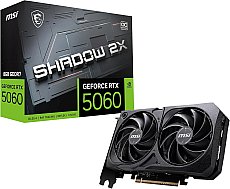 MSI GeForce RTX 5060 8G Shadow 2X OC - 8GB GDDR7 (28Gbps/128-bit), PCIe 5, Boost: 2535 Hz, HDMI 2.1b, DisplayPort 2.1b