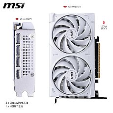 MSI GeForce RTX 5060 8G Ventus 2X OC White - 8GB GDDR7 (28Gbps/128-bit), PCIe 5, Boost: 2527 Hz, HDMI 2.1b, DisplayPort 2.1b